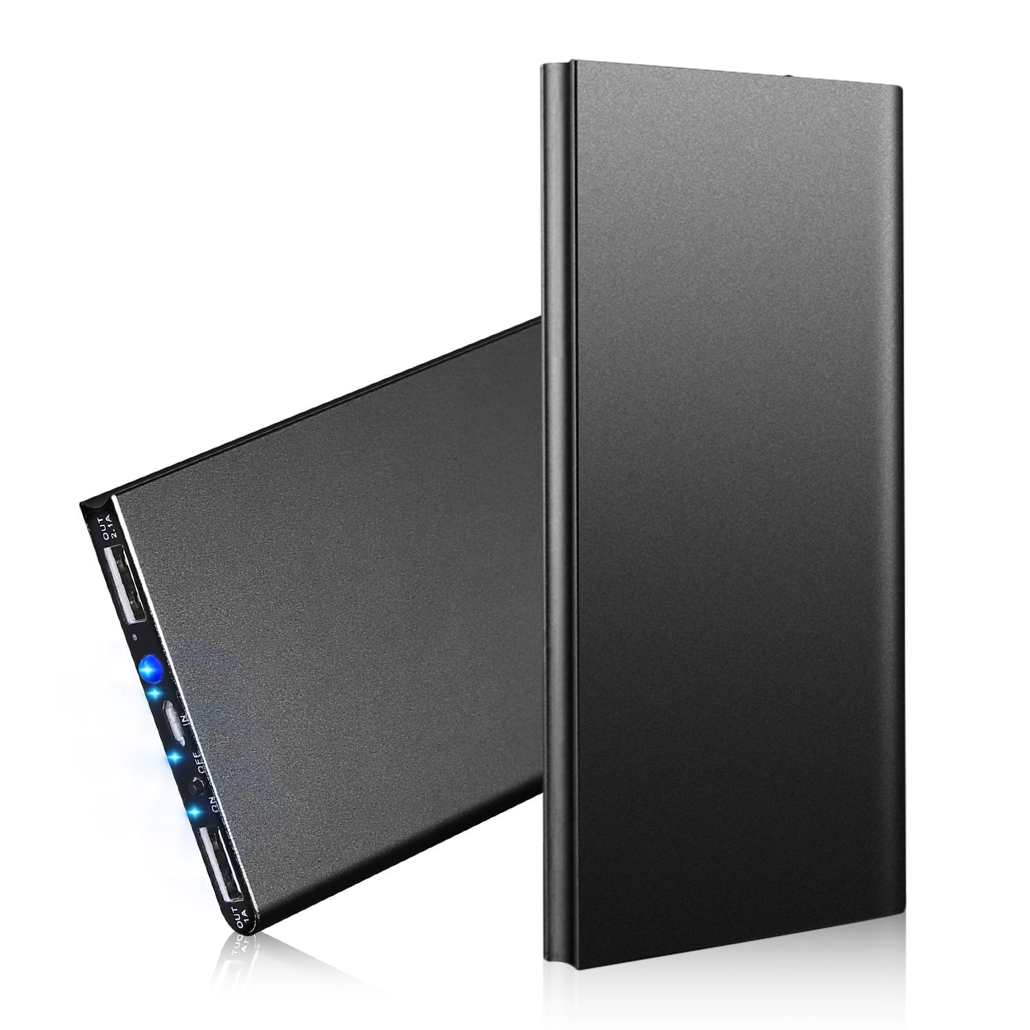 TeqHome 20000mAh Power Bank Portable Charger with Dual USB Ports Battery Pack for Phone Tablet Black