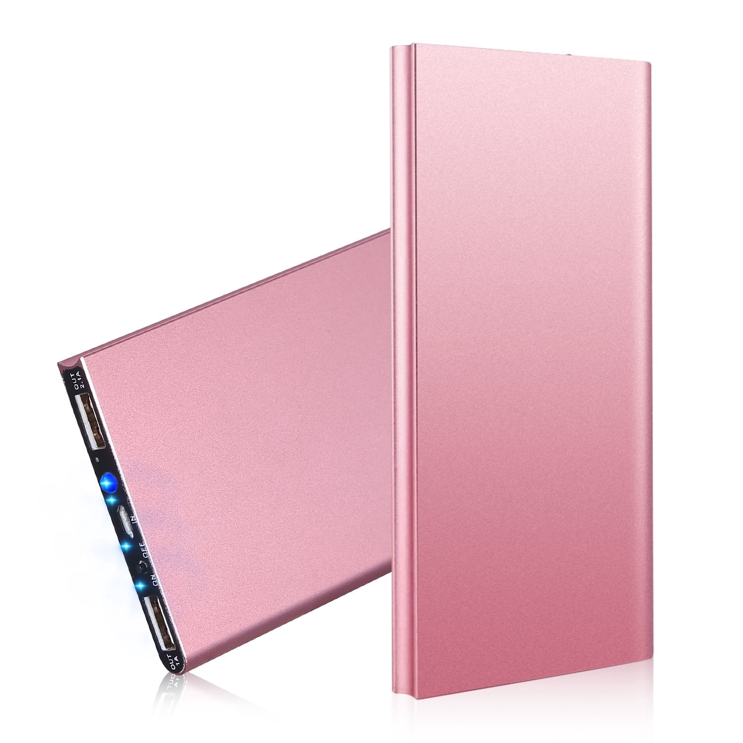 TeqHome 20000mAh Power Bank Portable Charger with Dual USB Ports Battery Pack for Phone Tablet Rose Gold