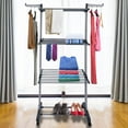 thumbnail image 1 of TeqHome 3 Tier Clothes Drying Rack, Foldable Clothes Laundry Rack, Stainless Steel Mobile, Gray, 1 of 9