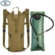 TeqHome 3L Water Bladder Bag Sport Hiking Camping Hydration Backpack Outdoor, Brown