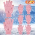 thumbnail image 1 of TeqHome 4 Pairs Winter Knit Gloves for Women and Men with Soft Acrylic Touch Screen Magic Gloves Warm Pink, 1 of 11