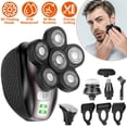thumbnail image 1 of TeqHome 5 In 1 Electric Razor For Bald Men, Rechargeable Cordless Head Beard Trimmer Shaver Kit with 3 Combs, IPX6 Waterproof Dry Wet Grooming Kit, 1 of 10