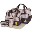 thumbnail image 1 of TeqHome 5Pcs Portable Baby Diaper Bag Tote Durable with Diaper Pad Food Bottle Bag for Mom Dad Travel Daycare Coffee, 1 of 16