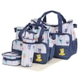 thumbnail image 1 of TeqHome 5Pcs Portable Baby Diaper Bag Tote Durable with Diaper Pad Food Bottle Bag for Mom Dad Travel Daycare Dark Blue, 1 of 16