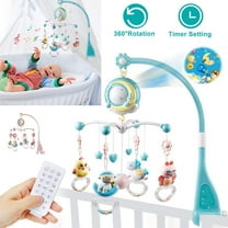 TeqHome Musical Crib Mobile for Baby Star Projection Nursery Light Music Box Remote Control Baby Mobile for Crib Blue