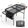 thumbnail image 1 of TeqHome Camping Table with 2 Side Wing Trays Foldable BBQ Grill Table Portable Height Adjustable Picnic Table with Storage Net for Picnic Camping Beach BBQ RV, 1 of 12