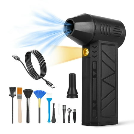TeqHome Compressed Air Duster, 150000RPM Electric Air Duster Cleaning Kit with 4 Speeds Adjustable, Rechargeable Cordless Air Blower for Car Home Computer Keyboard Outdoor