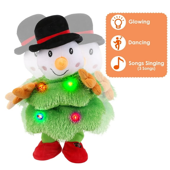 TeqHome Dancing Singing Plush Toy, Twisting Snowmen Toy, Mimicking Recording Repeating What You Say, Dancing Talking Interactive Animated Christmas Gift Toy for Baby Boys Girls