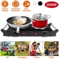 thumbnail image 1 of TeqHome Electric Countertop Stove Double Burner Hot Plate 2000W Portable Coil Heating Hot Plate for Cooking Electric Stove Topwith 5 Temperature Adjustments Portable Handles Black, 1 of 12