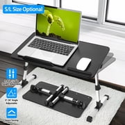 TeqHome Foldable Lap Desk Laptop Desk for Bed Height & Angle Adjustable Bed Tray Table for Reading Writing Eating Watching S