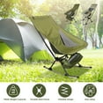 thumbnail image 1 of TeqHome Folding Rocking Camping Chair Portable Outdoor High Back Patio Rocking Chairs for Travel Camping Fishing Supports 198 lbs Mesh Back(Green), 1 of 9