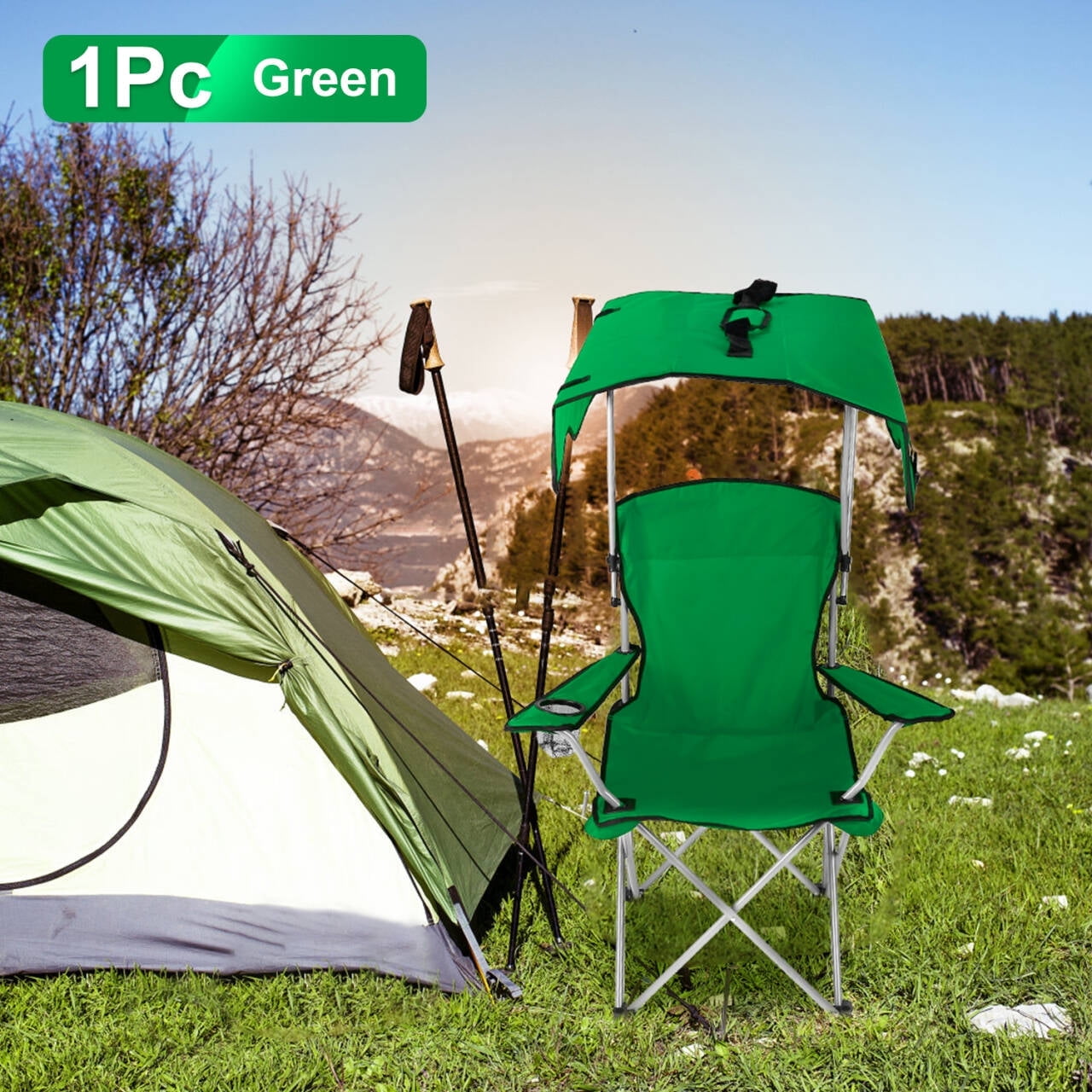 Outdoor Shade Chair Folding Camping Chair With Canopy - 360° Sun Shade  Portable Beach Chair For Adults, Fishing \u0026 Outdoor Events Portable Beach  Chair With 360 Sun Protection Shade, image size:1280x1280