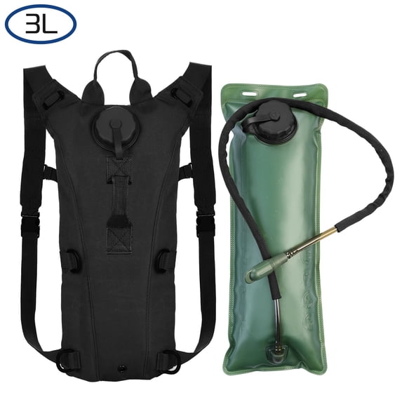 TeqHome Hydration Bladder 3 Liter Water Backpack for Hiking Camping Outdoor Black