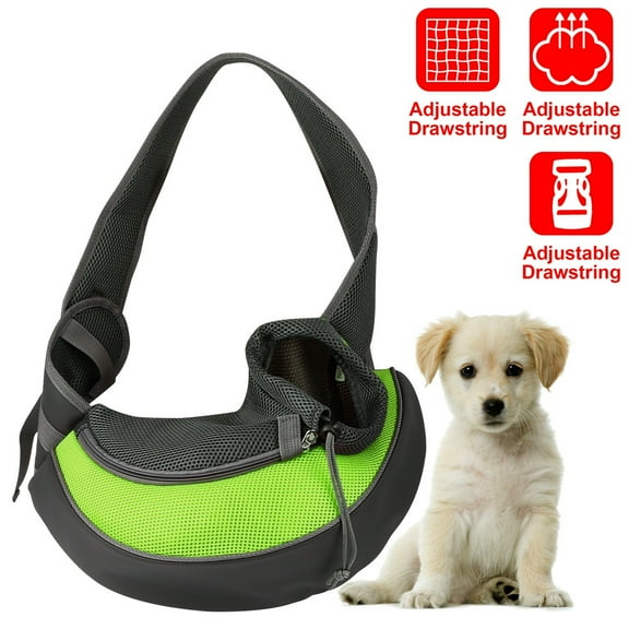 TeqHome Pet Dog Sling Carrier Dog Sling with Net Bag for Carrier Dogs Cats Hands Free Pet Bag Dog Sling Backpack