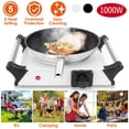 thumbnail image 1 of TeqHome Single Burner Hot Plate 1000W Electric Countertop Stove Portable Coil Heating Hot Plate for Cooking with 5 Temperature Adjustments Handles Silver, 1 of 12
