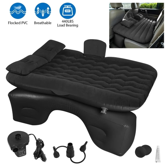 TeqHome Inflatable Car Air Mattress Back Seat Bed with Air Pump Travel Camping Sleeping Air Mattress Blow Up Bed for Car Universal SUV