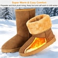 thumbnail image 1 of TeqHome Winter Boots for Women Waterproof Snow Boots with Warm Lining Chestnut Artificial Suede Mid-Calf Boots for Women - 8, 1 of 11