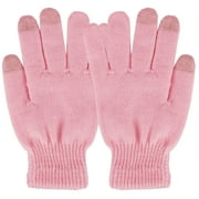 TeqHome Winter Knit Touchscreen Gloves for Women Men, Winter Warm Gloves Windproof Gloves for Winter Outdoor Cycling Skiing Pink