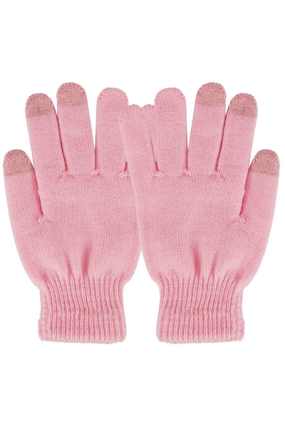 Winter Knit Touchscreen Gloves for Women Men, Winter Warm Gloves Windproof Gloves for Winter Outdoor Cycling Skiing Pink