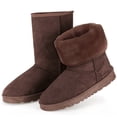 thumbnail image 1 of Teqhome 800 GSM Plush Lined Womens Snow Boots Anti-Slip PVC Outsole Faux Suede Mid Calf Round Toe for Winter Daily Wear Commuting Size 9.5 Chocolate, 1 of 10