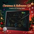 thumbnail image 1 of Teqhome Colorful LCD Writing Tablet for Kids 16 Inch Reusable Doodle Board with Stylus Erasable Toddler Drawing Pad Birthday Gift for Girls Boys Black, 1 of 13