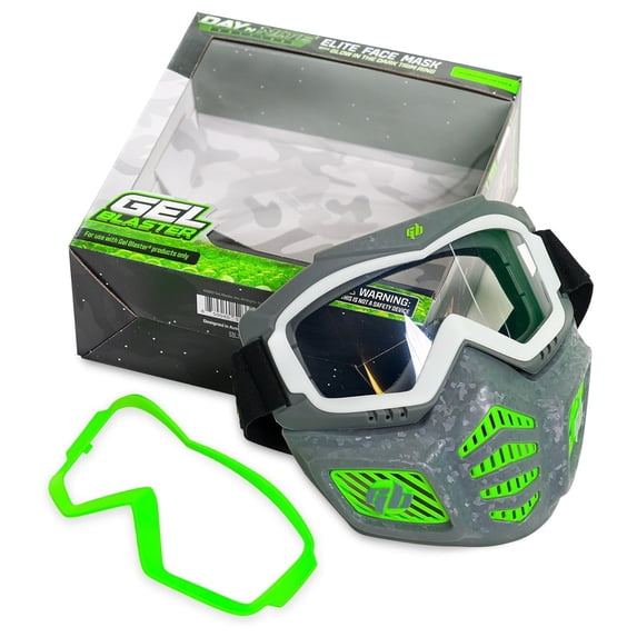 Glow-in-The-Dark Full Face Gel Blaster Mask Detachable Goggles Vented Frame for Outdoor Backyard Play Ages 14+