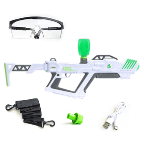Teqhome Glow-in-The-Dark Gel Ball Blaster 170-250 FPS 150FT Range 3 Firing Modes 6000 Gellets for Outdoor Backyard Play Ages 14+ (Green)