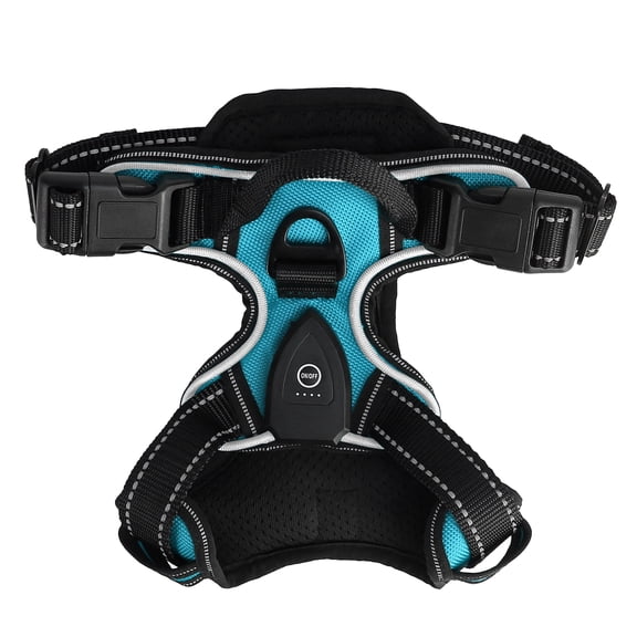 Teqhome Light Up Dog Harness LED No Pull Dog Harness Rechargeable Lighted Dog Vest Harness for Night Walking Adjustable Glowing Vest for 38.58-49.6lbs Dogs (Green, L)