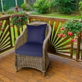 thumbnail image 1 of Teqhome Waterproof Fade Resistant Outdoor Deep-Seat Cushion 19" Square 18" Throw Pillow Removable Cover Dark Blue for Patio Chair, 1 of 12