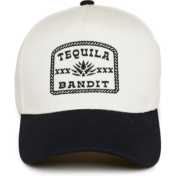Tequila Bandit Hat, Embroidered Trucker Cap for Women, Funny Agave Patch Design, Western-Inspired Party Hat, Country Festival or Bar Night Outfit
