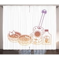 thumbnail image 1 of Tequila Curtains 2 Panels Set, Ombre Effect Design Outline Mexican Themed Traditional Soup Food Bottle and Guitar, Window Drapes for Living Room Bedroom, 108"W X 96"L,Multicolor, by Ambesonne, 1 of 3