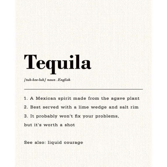 Tequila Definition Poster Funny Home Decor, Home Bar Wall Art, Modern Bar Art, Wall Canvas Posters Gifts For Tequila Lovers