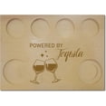 thumbnail image 1 of Tequila Flight Board Bar Serving Tray Shot Glasses Holder with Salt Rim Wine Holder for Bar Restaurant Party Family Dinner Gathering Men Women Gifts 9.84 x 7.09 Inch-Powered by Tequila, 1 of 9