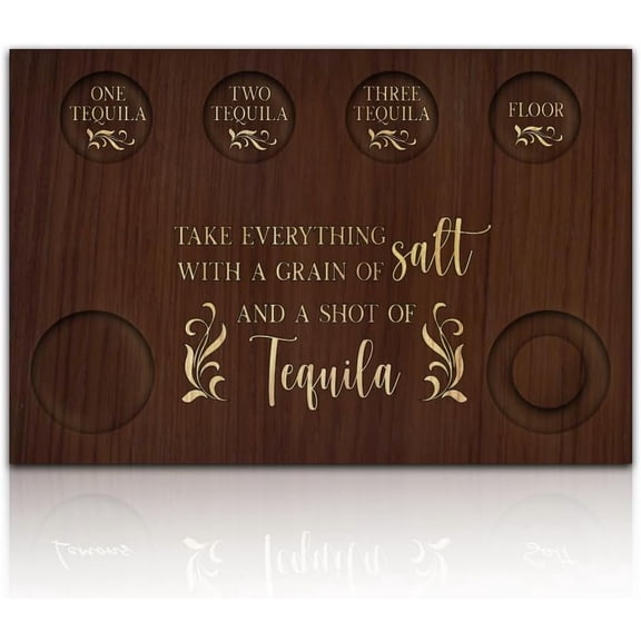 Tequila Glass Wooden Wine Tray in The Shape of a Leaf Rectangular Glass Holder with Lemon Salt Rim for Restaurants Bars Parties and Family Gatherings 7.8x11.8x0.49inch for DIY