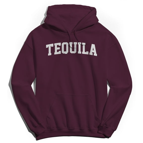 Tequila Graphic Maroon Men's Cotton Pullover Hoodie