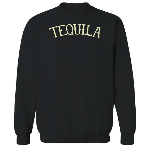 Tequila Humor Graphic Black Men's Crewneck Sweatshirt