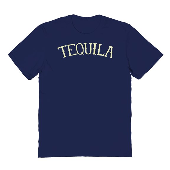 Tequila Humor Graphic Navy Men's Cotton T-Shirt