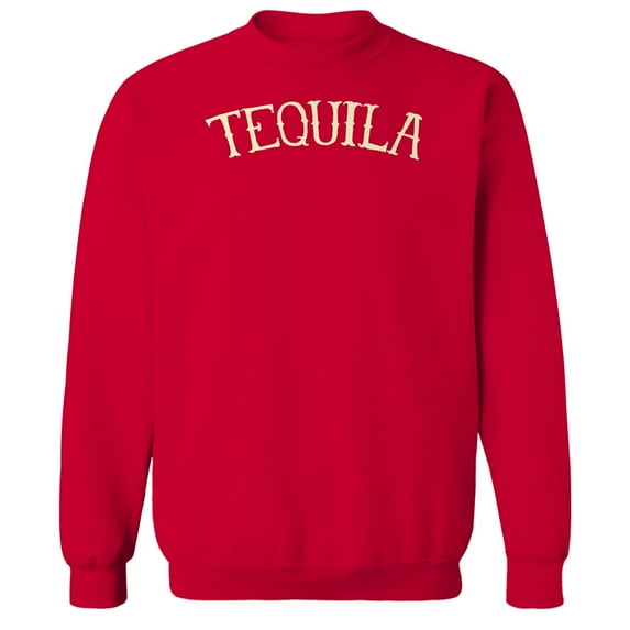 Tequila Humor Graphic Red Men's Crewneck Sweatshirt