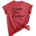 thumbnail image 1 of Tequila Lime Sunshine Shirt, Unisex Women's Men's Shirt, Tequila Tee, Sunshine Beach Vacation Travel Shirt, Heather Red, X-Large, 1 of 6