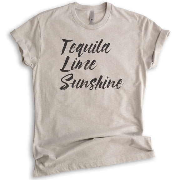Tequila Lime Sunshine Shirt, Unisex Women's Men's Shirt, Tequila Tee, Sunshine Beach Vacation Travel Shirt, Light Silk Gray, X-Small