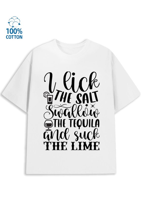 Tequila Lime for men funny humor 180G 100% Cotton white y2k funny humor Original Unisex Shirt Cotton tshirts Retro Unisex Shirt Graphic tshirts Basic Unisex Shirt Crewneck tshirts