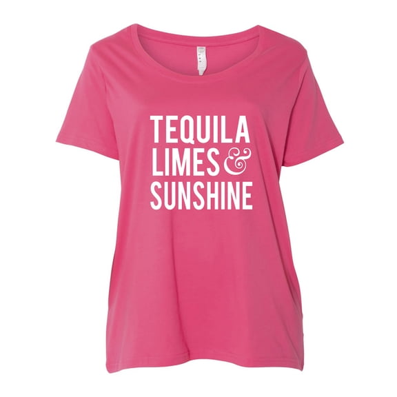 Tequila Limes & Sunshine Womens Plus Size Scoopneck Tee