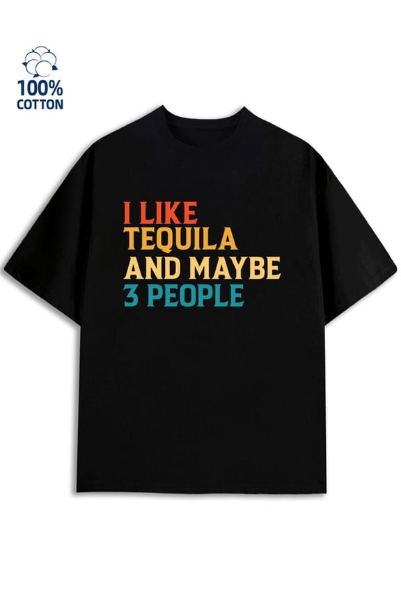 Tequila Lover men's funny humor 180G 100% Cotton black y2k vintage Classic Unisex Shirt Graphic tshirts Casual Unisex Shirt Graphic tshirts Retro Unisex Shirt Printed tshirts