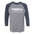 thumbnail image 1 of Tequila May Not Be The Answer Unisex 3/4 Sleeve Baseball Raglan Tee, 1 of 2
