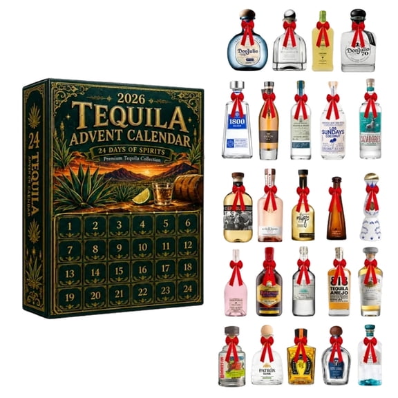 Tequila Mini Bottle Christmas Advent Calendar 2026, 24âDay Countdown Box, Liquor Bottle Hanging Ornaments, Bar Home Holiday Decor Gift For Lovers