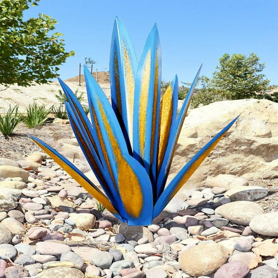Tequila Rustic Sculpture Metal Agave Plant Metal Agave Yard Art Outdoor Decor Large DIY Metal Agave Plant for Home Yard Decorations Stakes Lawn Ornaments Yard Stakes, Garden Figurines, Outdoor Patio
