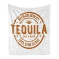 thumbnail image 1 of Tequila Soft Flannel Fleece Blanket, Retro Grunge Rubber Stamp Like Monochromatic Design Mexican Traditional Drink, Cozy Plush for Indoor and Outdoor Use, 50" x 70", Ginger and White, by Ambesonne, 1 of 6