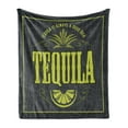 thumbnail image 1 of Tequila Soft Flannel Fleece Throw Blanket, Vintage Alcohol Themed Design with Typography and Lime Slice, Cozy Plush for Indoor and Outdoor Use, 50" x 70", Grey Yellow Green, by Ambesonne, 1 of 6