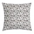 thumbnail image 1 of Tequila Throw Pillow Cushion Cover, Hand Drawn Repetitive Simplistic Pattern with Alcoholic Drink Bottles, Decorative Square Accent Pillow Case, 16" X 16", Pale Grey Brown White, by Ambesonne, 1 of 2
