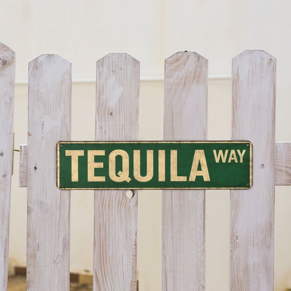 Tequila Way Street Bar Decor Metal Tin Sign For Home Kitchen Or Pub 4x16 Inch